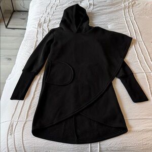 Asymmetrical hoodie sweater dress